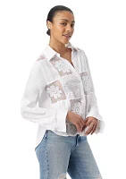 Women's Wanda Crochet Button Down Top