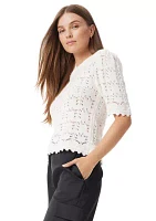 Women's Novelty Stitch Crew Neck Top