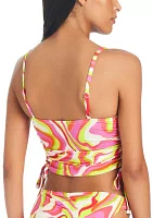 Neon Swirl Cropped Bralette Swim Top