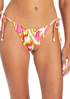 Neon Swirl Side Tie Hipster Swim Bottoms