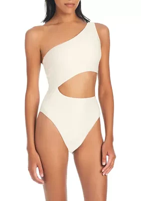 On the Water Cut Out One Shoulder Mio Piece Swimsuit