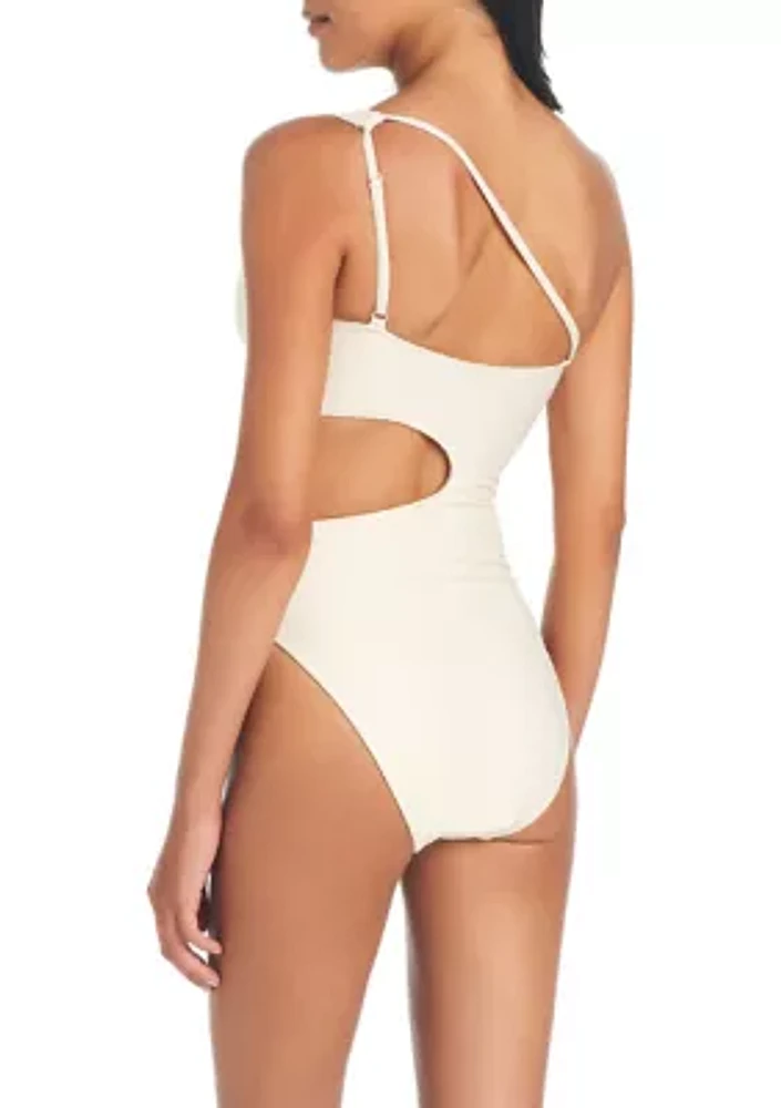 On the Water Cut Out One Shoulder Mio Piece Swimsuit