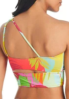 Palm Hottie One Shoulder Swim Crop Top