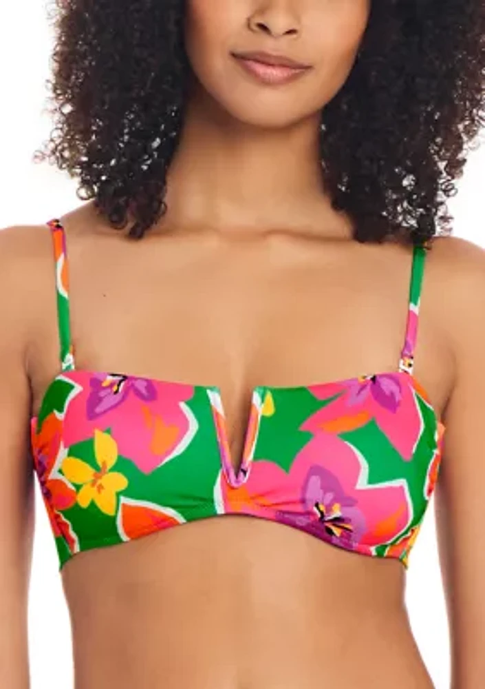 Super Bloom V-Wire Bandeau Swim Top