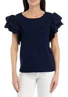 Women's Ruffled Knit Top