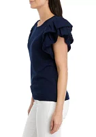 Women's Ruffled Knit Top