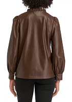 Women's Vegan Leather Top