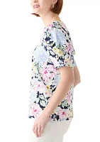 Women's Puff Sleeve Floral Top