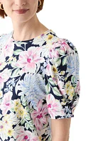 Women's Puff Sleeve Floral Top