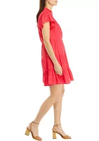 Women's Flutter Sleeve Pintuck Dress