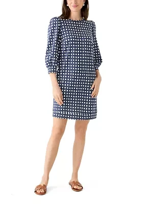 Women's 3/4 Sleeve Ponte Shift Dress