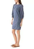 Women's 3/4 Sleeve Ponte Shift Dress