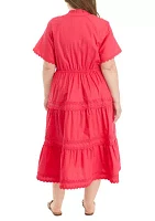 Plus Tiered Midi Dress