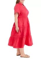 Plus Tiered Midi Dress