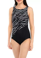 Perfect Bubbles High Round Neck Swimsuit