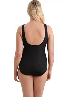 Nightparty Square Neck Illusion Tank One Piece Swimsuit