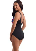 Wave Power Scoopneck Tank One Piece Swimsuit