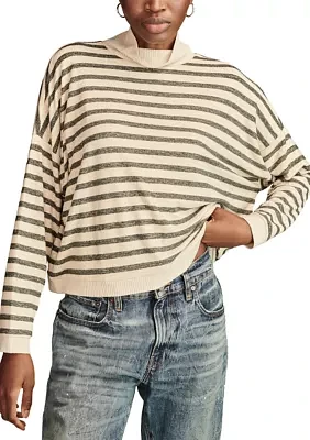 Women's Cloud Stripe Mock Neck Top