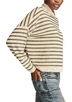 Women's Cloud Stripe Mock Neck Top