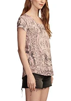 Printed Scoop Neck T-Shirt