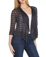 Pointelle Stich Flowy Open Cardigan