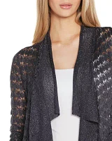 Pointelle Stich Flowy Open Cardigan