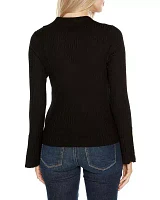 Flared Sleeve Johnny Collar Sweater