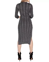 Lurex Ribbed Cable Sweater Dress