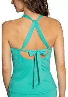 Solid Louise Wrap Tankini Swim Top