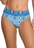 Morroccan Tiles Banded Hipster Swim Bottoms