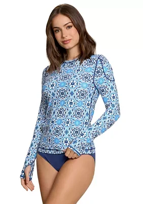 Moroccan Tiles Long Sleeve Rashguard