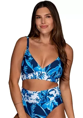 Botanical Bloom Surplice Midkini Swim Top