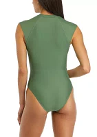 Chanel Solid  Long Sleeve Zip Paddle Suit