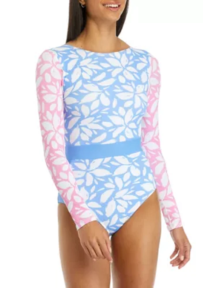 Petals Floral  Long Sleeve Paddle Suit