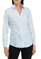 Petite Easy Care Button Front Shirt