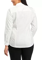 Plus Easy Care Button Front Shirt