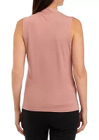 Petite Sleeveless Jersey Wrap Top