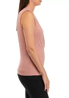 Petite Sleeveless Jersey Wrap Top
