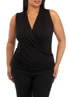 Plus Sleeveless Wrap Top