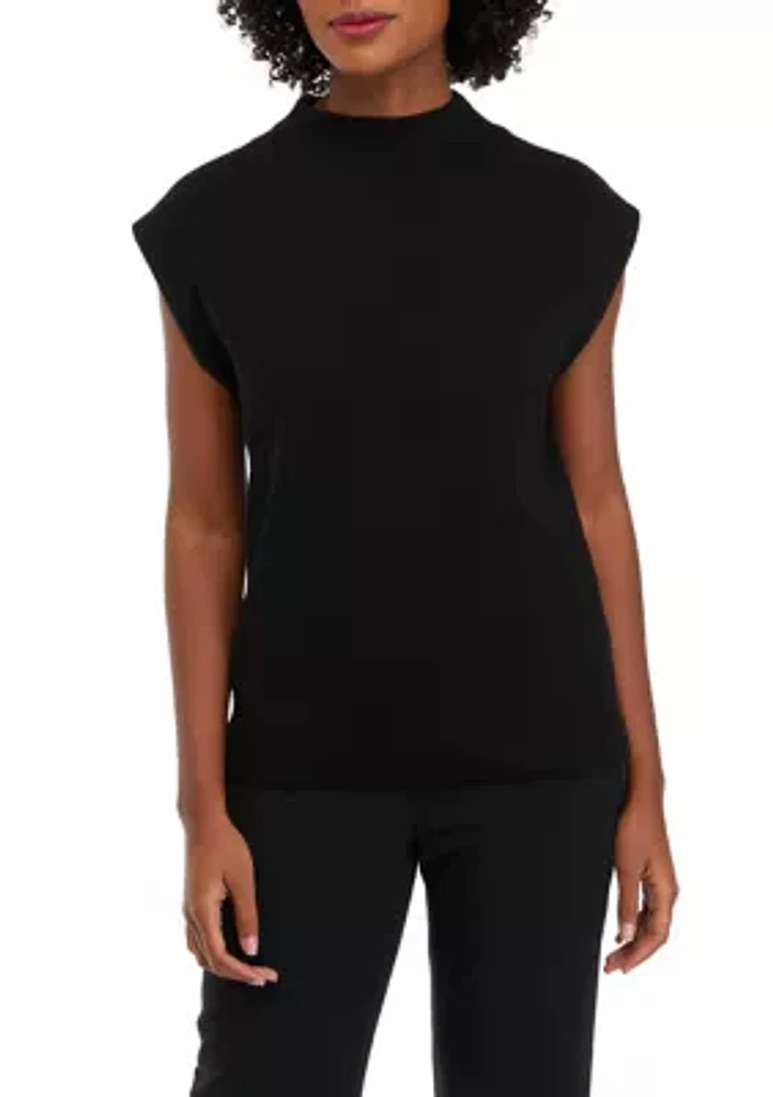 Women's Sleeveless Funnel Neck Sweater