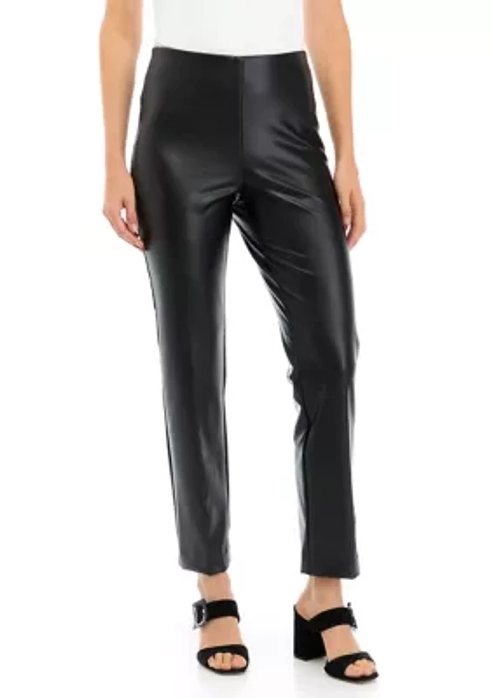 Women's Pull On Slim Vegan Leather Pants