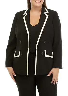 Plus Framed Faux Double Breasted Jacket