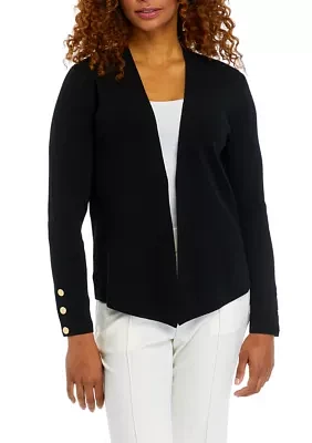 Women's Black Open Cardigan