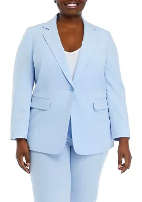 Plus One Button Notch Collar Jacket