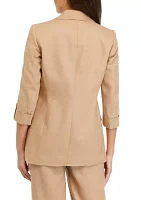 Women's Linen Faux Double Breasted Jacket