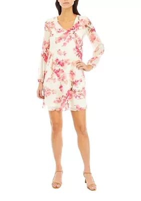 Women's Floral Print Tie Back Dress