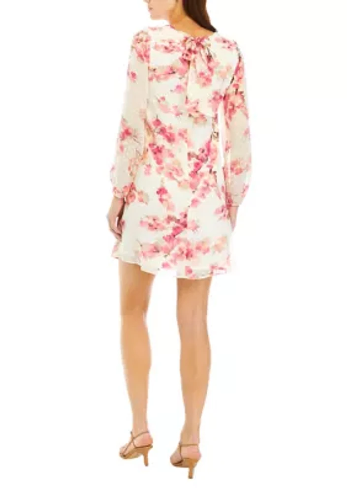 Women's Floral Print Tie Back Dress