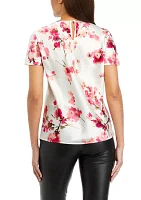 Petite Floral Print Short Sleeve T-Shirt