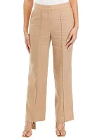 Women's Linen Pintuck Wide Leg Pants