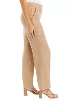 Petite High Rise Fly Front Pintuck Pants